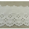 BRODERIE ANGLAISE COTON blanche 7 cm /hauteur de broderie  4,5 cm