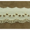 BRODERIE ANGLAISE VINTAGE COTON écru 4,5 cm /hauteur de broderie:3 cm