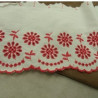 BRODERIE ANGLAISE COTON blanc & rose 13,5 cm / hauteur de broderie 7 cm
