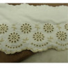 BRODERIE ANGLAISE COTON creme et beige 13,5 cm / hauteur de broderie 7 cm