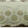 BRODERIE ANGLAISE COTON creme et beige 13,5 cm / hauteur de broderie 7 cm