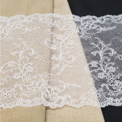 dentelle de calais leavers blanc 21 cm