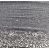 BRODERIE BLEU sur jersey de coton  14 cm /hauteur de broderie 7 cm brodé blanc