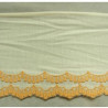 BRODERIE ECRU SUR JERSEY DE COTON ORANGE LARGEUR 13 cm / hauteur de broderie 3,5 cm