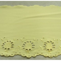 BRODERIE STRETCH jaune 14 cm /hauteur de broderie 4,5 cm