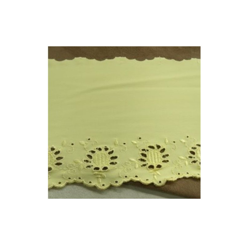 BRODERIE STRETCH jaune 14 cm /hauteur de broderie 4,5 cm