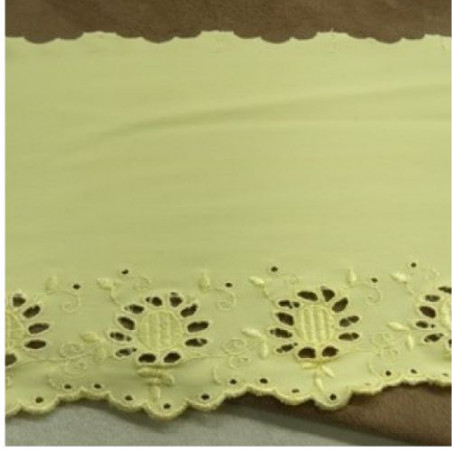 BRODERIE STRETCH jaune 14 cm /hauteur de broderie 4,5 cm