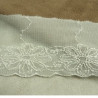 BRODERIE COTON FINE sur maille en relief ivoire 6 cm / hauteur de broderie 3 cm