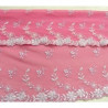 BRODERIE COTON rose fuschia en lurex argent 32 cm