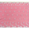 BRODERIE COTON rose fuschia en lurex argent 32 cm