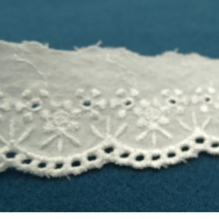 BRODERIE ANGLAISE coton blanche 3,5 cm
