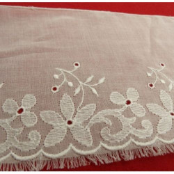 BRODERIE coton blanche 10 cm