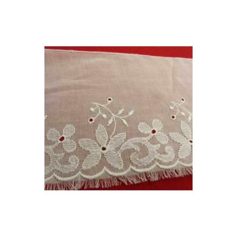 BRODERIE coton blanche 10 cm