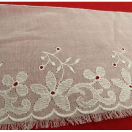 BRODERIE coton blanche 10 cm