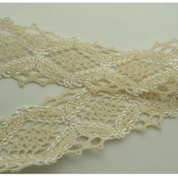 broderie coton beige  4 cm