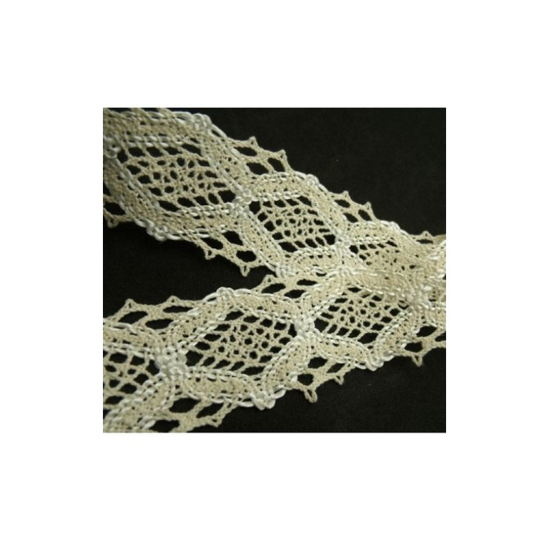 broderie coton beige  4 cm