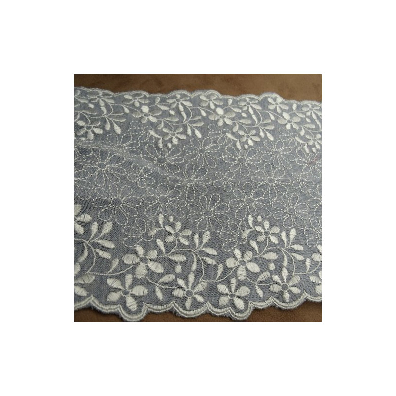 broderie sur jersey bleu clair 15 cm