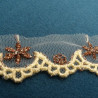 broderie beige et marron avec lurex 3 cm