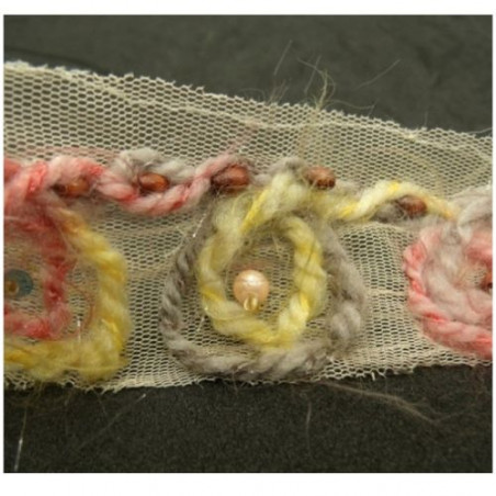 broderie lainage multicolore 4,5 cm