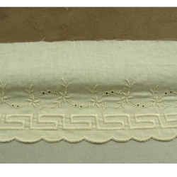 BRODERIE ANGLAISE vintage  écru 9 cm / hauteur de broderie 5 cm