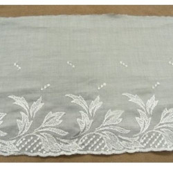 BRODERIE coton bleu et gris...