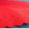 broderie anglaise coton rouge 11 cm/ hauteur de broderie 5 cm