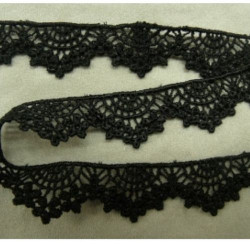 GUIPURE coton noir 2 cm