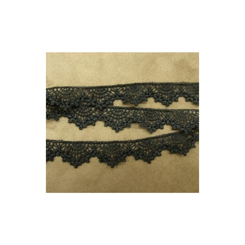 GUIPURE coton noir 2 cm