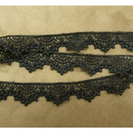 GUIPURE coton noir 2 cm