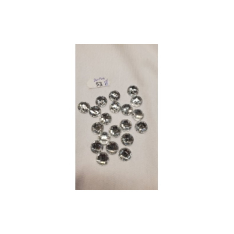 LOT DE 20 Strass Rond Crystal Argent 12 mm