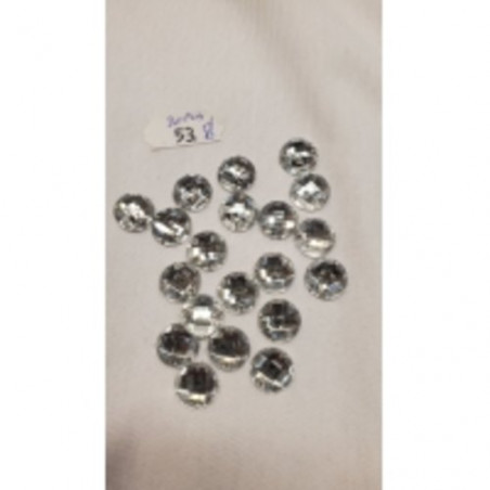 LOT DE 20 Strass Rond Crystal Argent 12 mm