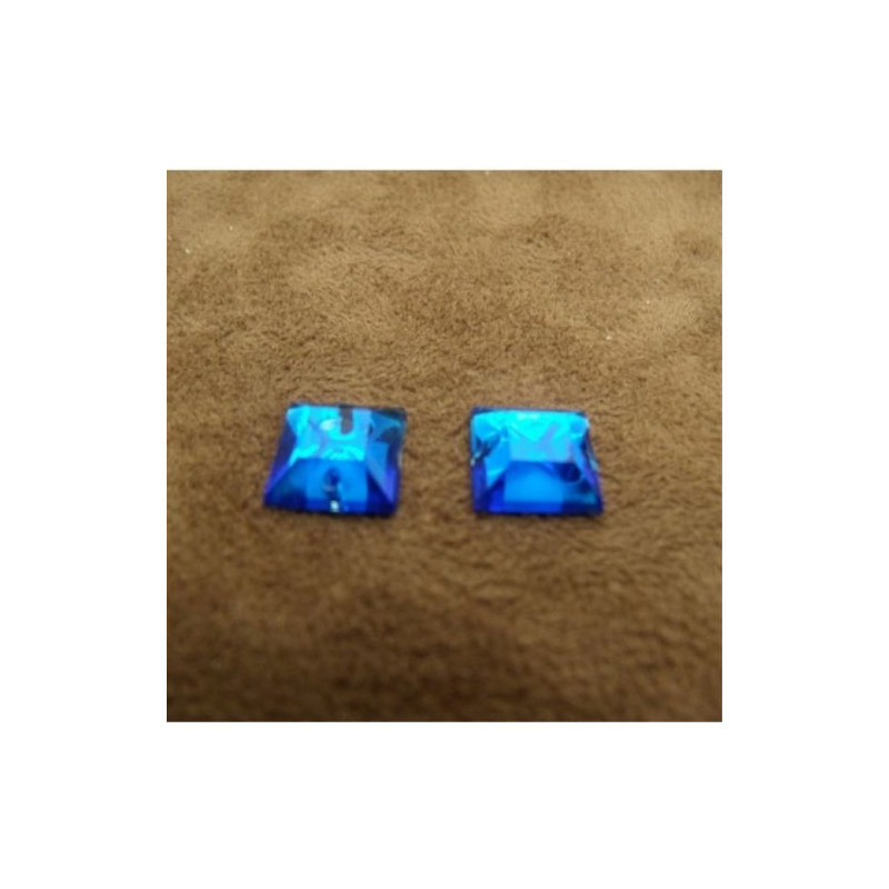 Déstockage Strass Carré 10 mm – Vert, Bleu, Argent – Lot 10, 20, 50