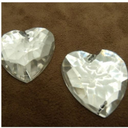 strass coeur argent 34 mm
