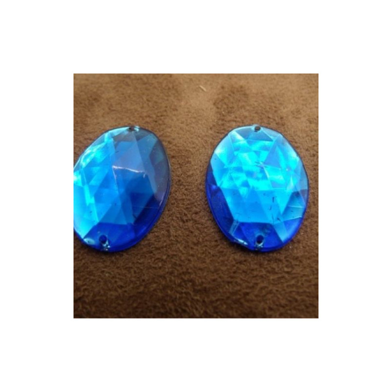 Déstockage Strass Ovale 25x18 mm – Rouge, Jaune, Bleu, Violet – À l’unité ou lot
