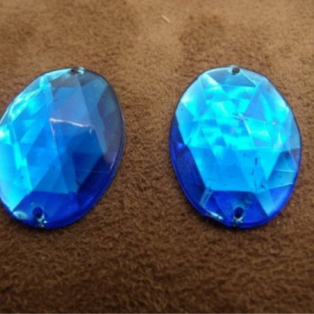 Déstockage Strass Ovale 25x18 mm – Rouge, Jaune, Bleu, Violet – À l’unité ou lot