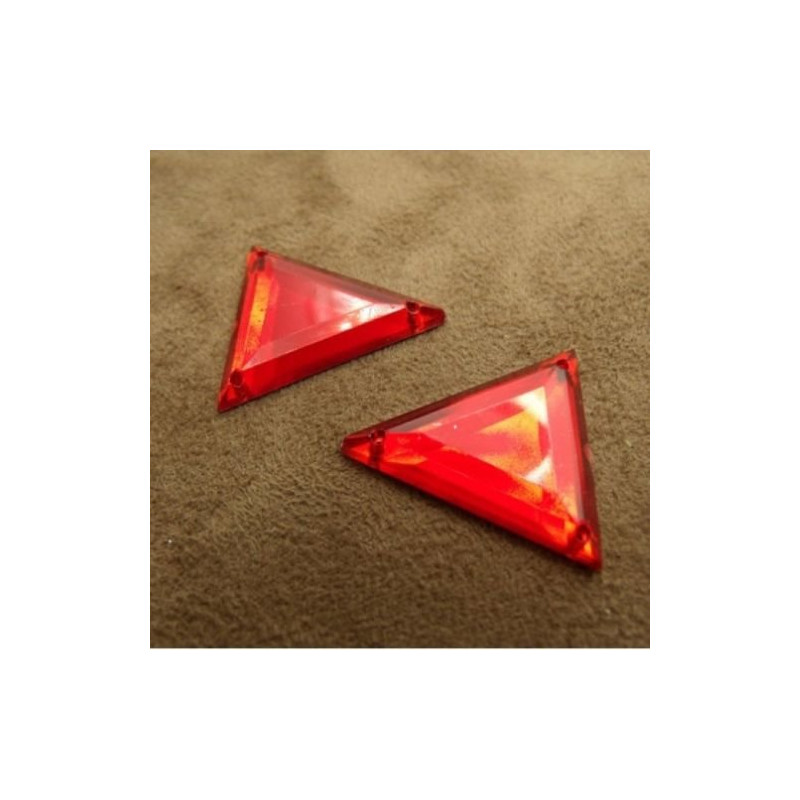 DESTOCKAGE – Strass Triangle Acrylique 26 mm – Rouge, Noir, Orange, Bleu, Argent – Lot 10, 20, 40