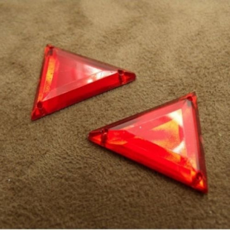 DESTOCKAGE – Strass Triangle Acrylique 26 mm – Rouge, Noir, Orange, Bleu, Argent – Lot 10, 20, 40