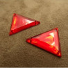 DESTOCKAGE – Strass Triangle Acrylique 26 mm – Rouge, Noir, Orange, Bleu, Argent – Lot 10, 20, 40