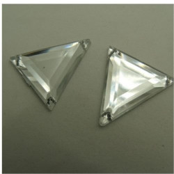 DESTOCKAGE – Strass Triangle Acrylique 26 mm – Rouge, Noir, Orange, Bleu, Argent – Lot 10, 20, 40
