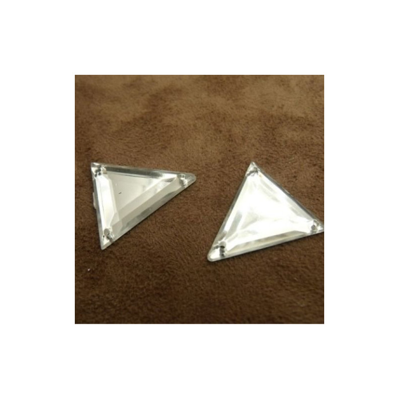DESTOCKAGE – Strass Triangle Acrylique 26 mm – Rouge, Noir, Orange, Bleu, Argent – Lot 10, 20, 40