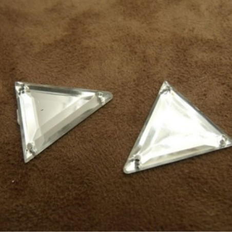 DESTOCKAGE – Strass Triangle Acrylique 26 mm – Rouge, Noir, Orange, Bleu, Argent – Lot 10, 20, 40