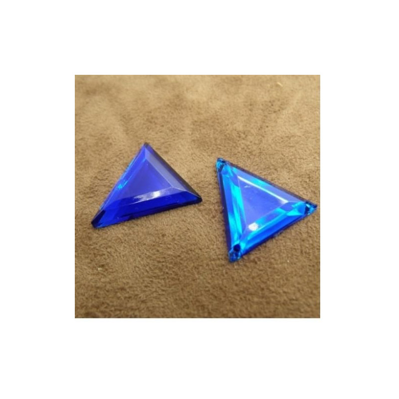 DESTOCKAGE – Strass Triangle Acrylique 26 mm – Rouge, Noir, Orange, Bleu, Argent – Lot 10, 20, 40