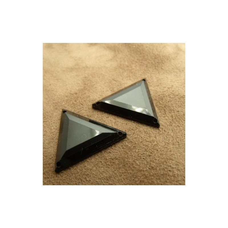 DESTOCKAGE – Strass Triangle Acrylique 26 mm – Rouge, Noir, Orange, Bleu, Argent – Lot 10, 20, 40