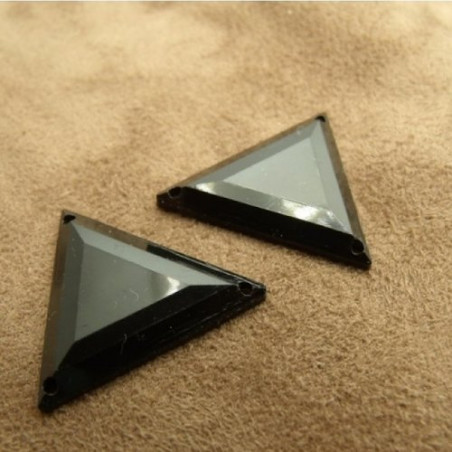 DESTOCKAGE – Strass Triangle Acrylique 26 mm – Rouge, Noir, Orange, Bleu, Argent – Lot 10, 20, 40