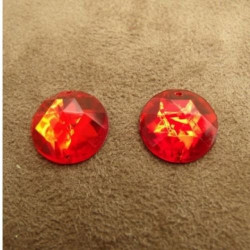 Déstockage Strass Rond Acrylique 15 mm – Rouge, Orange, Bleu, Argenté