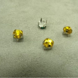 Déstockage – Lot de 25 Strass à Griffe Rond 0,6 cm – Vert, Jaune, Bleu