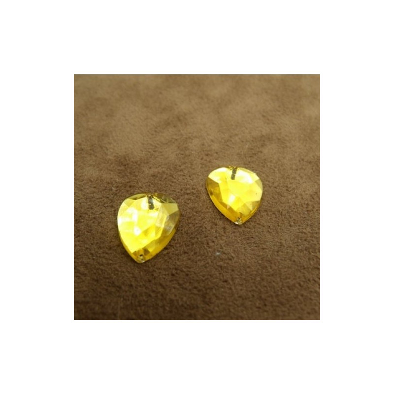 Strass Cœur Acrylique 15 x 12 mm – Lot de 10 ou 20 –
