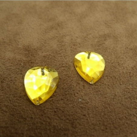 Strass Cœur Acrylique 15 x 12 mm – Lot de 10 ou 20 –