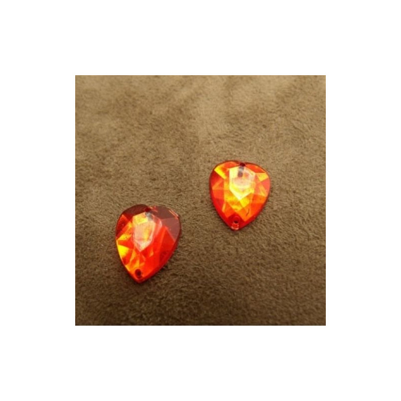 Strass Cœur Acrylique 15 x 12 mm – Lot de 10 ou 20 –