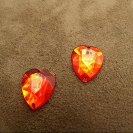 Strass Cœur Acrylique 15 x 12 mm – Lot de 10 ou 20 –